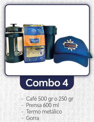 Combo 4 – Café + Prensa + Termo + Gorra