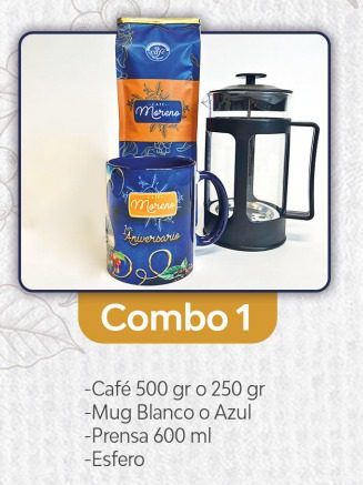 Combo 1 Café Moreno: Prensa 600 ml + Mug + Café